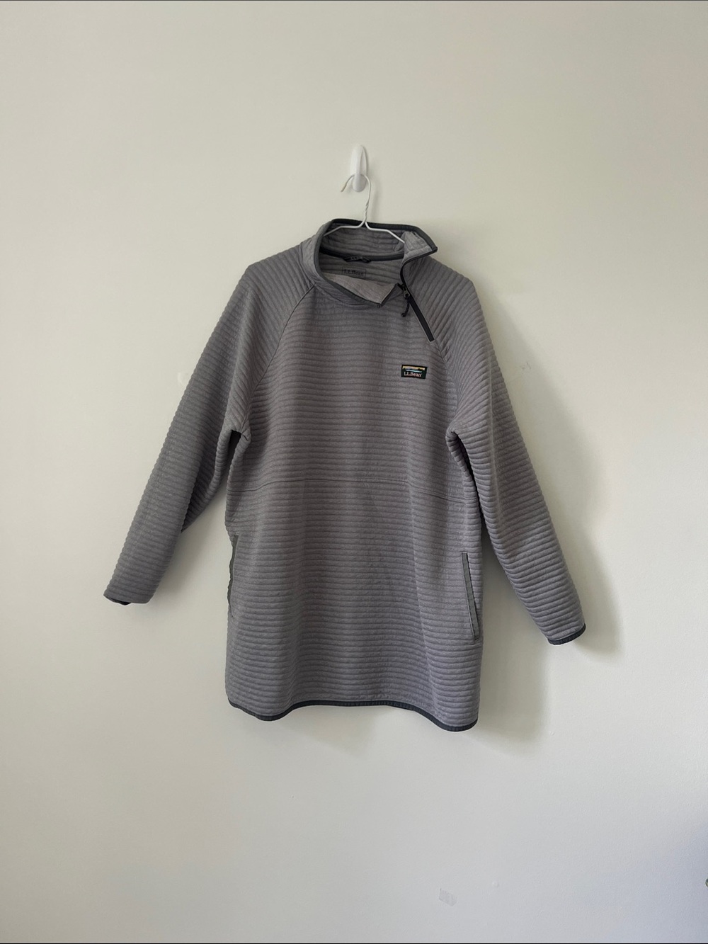 L.L. Bean Women's Gray Quilted Pullover Tunic